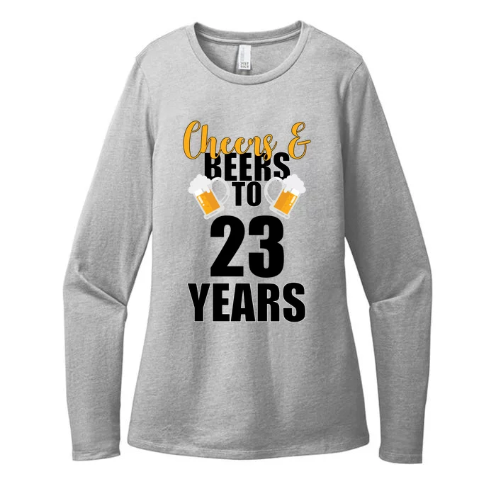 Personalize Cheers & Beers Custom Birthday Year Womens CVC Long Sleeve Shirt