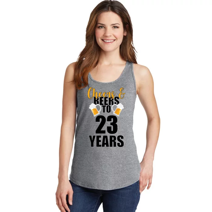 Personalize Cheers & Beers Custom Birthday Year Ladies Essential Tank