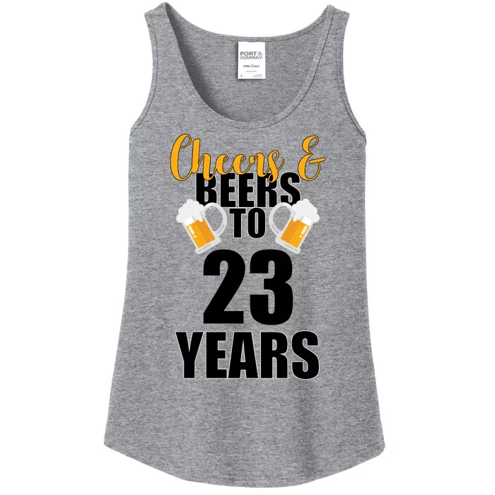 Personalize Cheers & Beers Custom Birthday Year Ladies Essential Tank