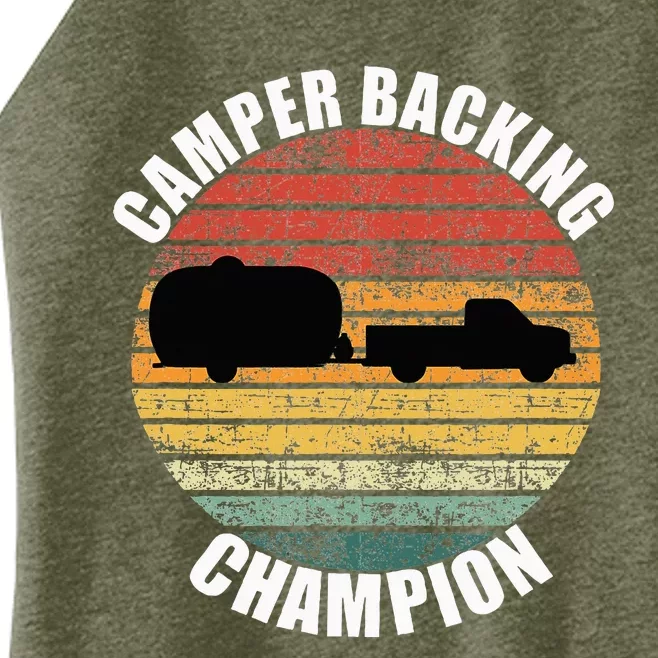 Camper Backing Up Champion Funny Rv Women’s Perfect Tri Rocker Tank