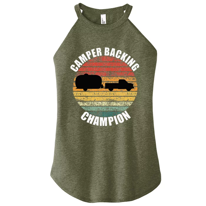 Camper Backing Up Champion Funny Rv Women’s Perfect Tri Rocker Tank