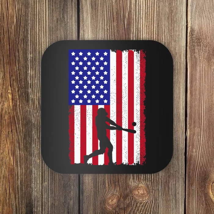 Cool Baseball Usa Player Us American Flag Coaster