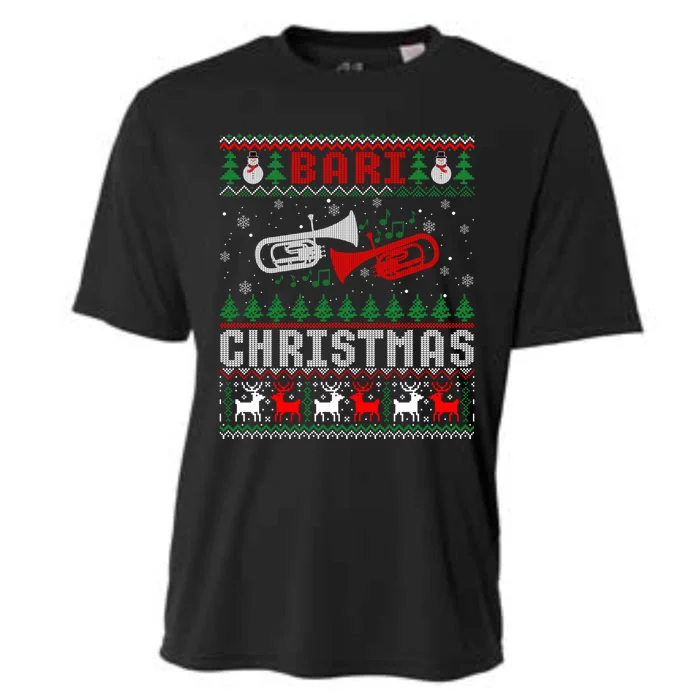 Christmas Bari Ugly Sweater Gift Baritone Lover Xmas Gift Cool Gift Cooling Performance Crew T-Shirt