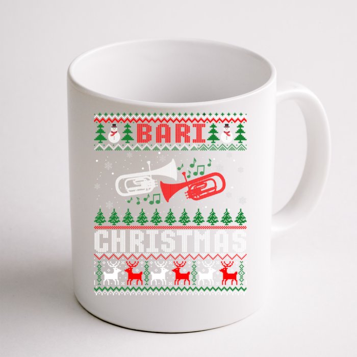 Christmas Bari Ugly Sweater Gift Baritone Lover Xmas Gift Cool Gift Front & Back Coffee Mug