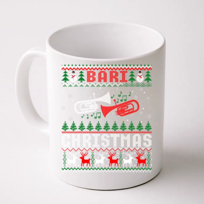 Christmas Bari Ugly Sweater Gift Baritone Lover Xmas Gift Cool Gift Front & Back Coffee Mug