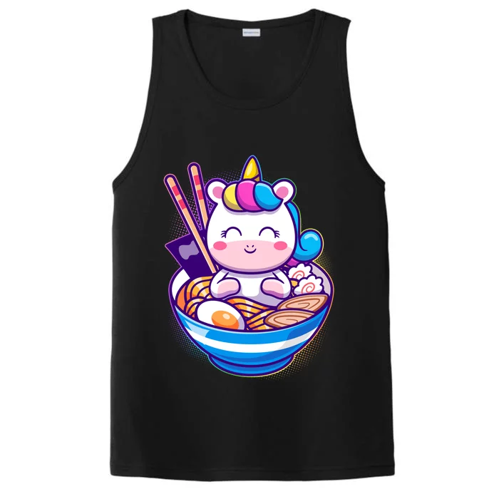 Cute Baby Unicorn Ramen Bowl Performance Tank