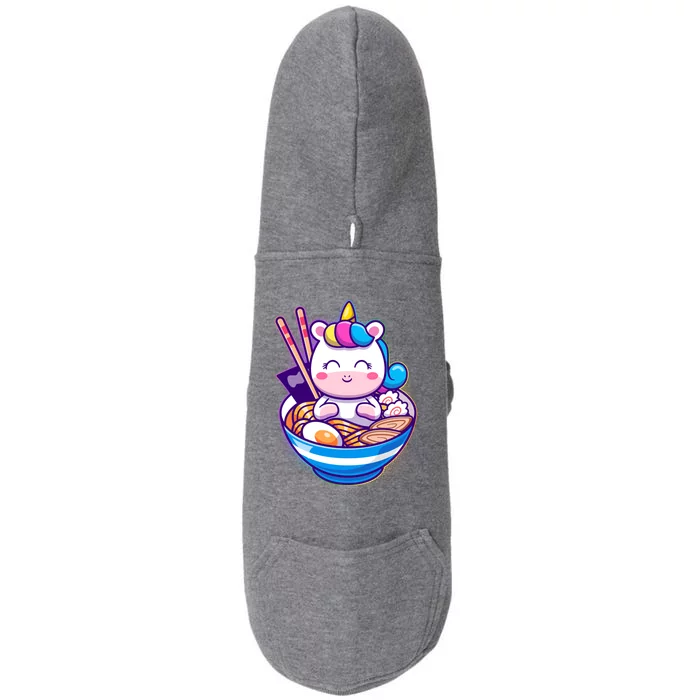 Cute Baby Unicorn Ramen Bowl Doggie 3-End Fleece Hoodie