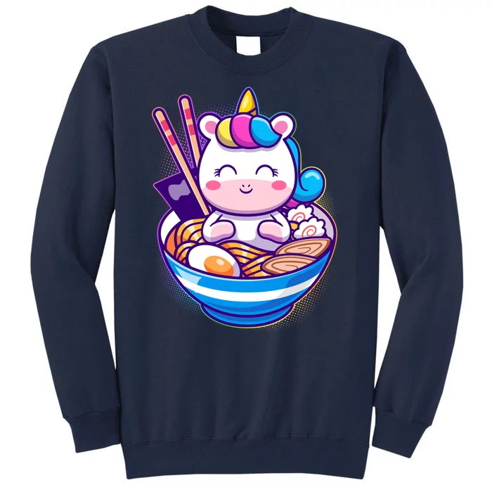 Cute Baby Unicorn Ramen Bowl Tall Sweatshirt