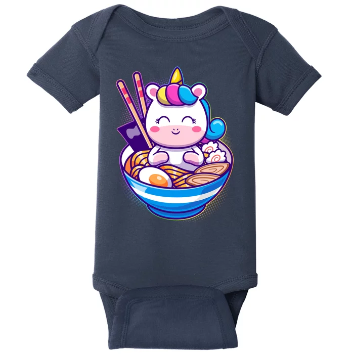 Cute Baby Unicorn Ramen Bowl Baby Bodysuit