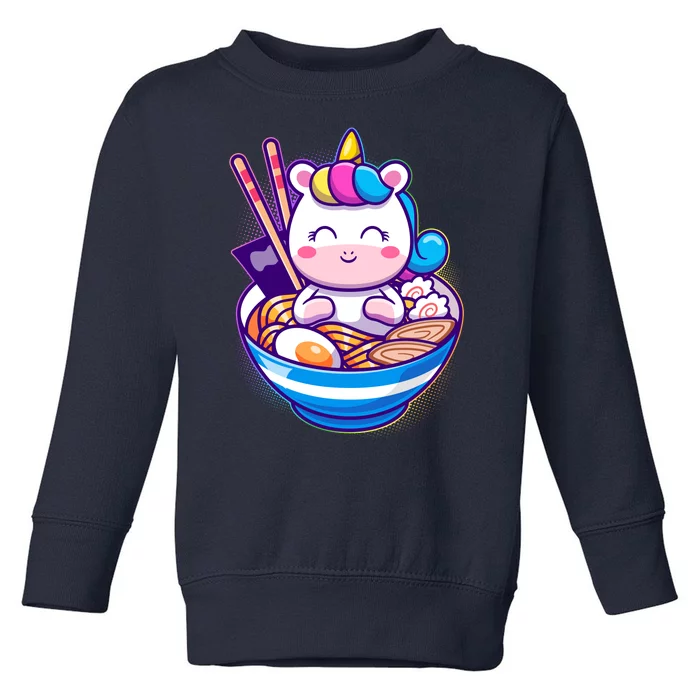 Cute Baby Unicorn Ramen Bowl Toddler Sweatshirt