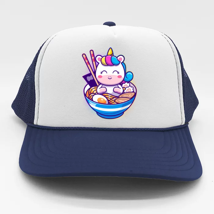 Cute Baby Unicorn Ramen Bowl Trucker Hat