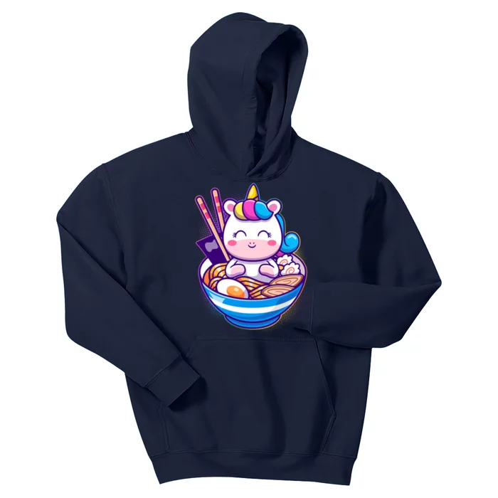 Cute Baby Unicorn Ramen Bowl Kids Hoodie