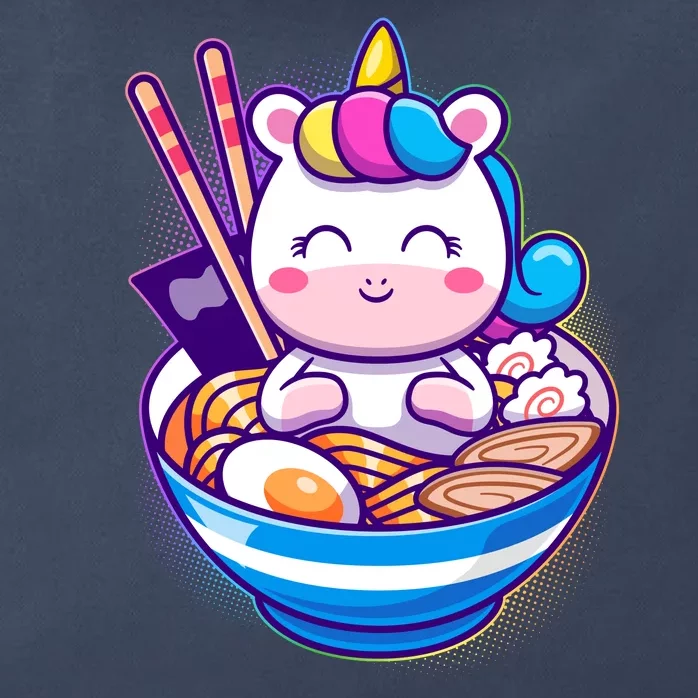 Cute Baby Unicorn Ramen Bowl Zip Tote Bag