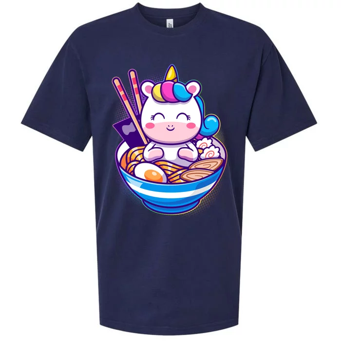 Cute Baby Unicorn Ramen Bowl Sueded Cloud Jersey T-Shirt