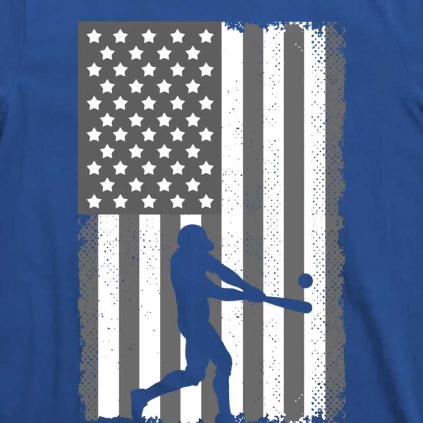 Cool Baseball Usa Player Us American Flag Gift T-Shirt