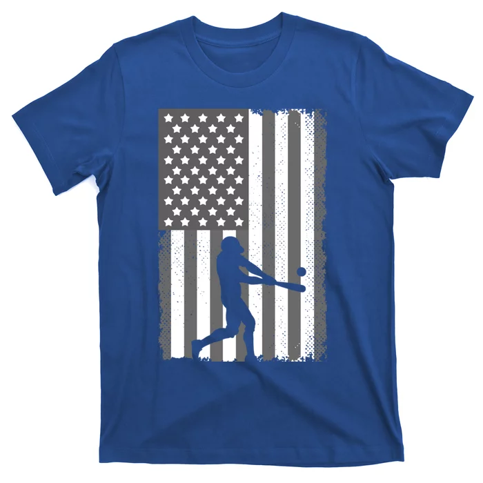 Cool Baseball Usa Player Us American Flag Gift T-Shirt