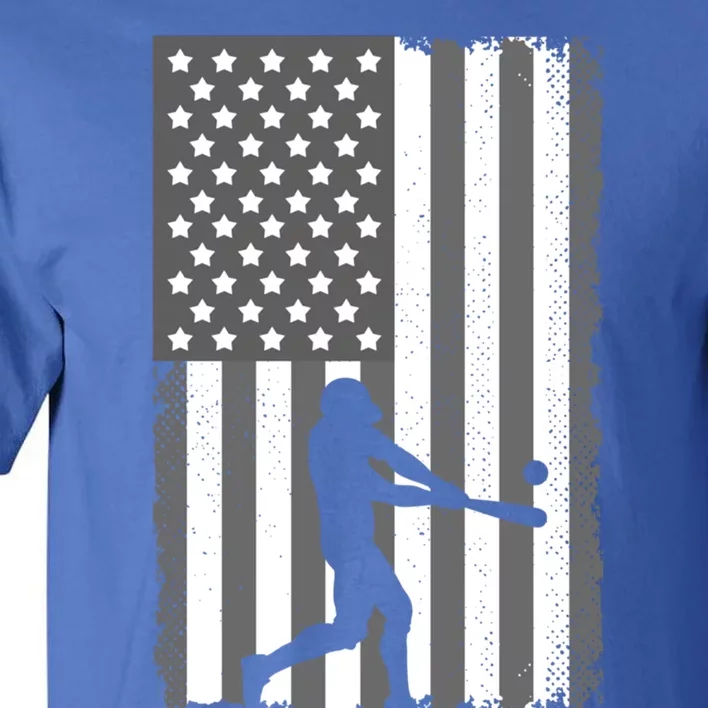 Cool Baseball Usa Player Us American Flag Gift Tall T-Shirt