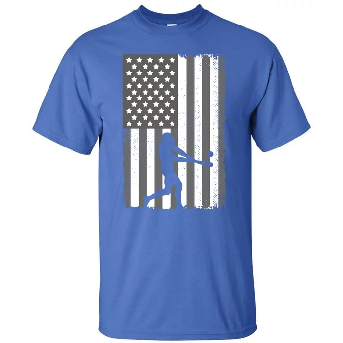 Cool Baseball Usa Player Us American Flag Gift Tall T-Shirt