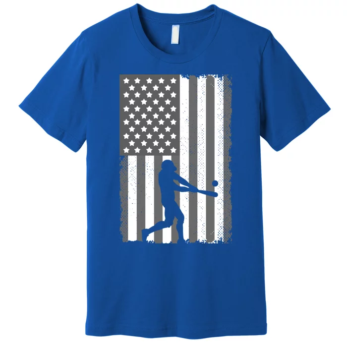 Cool Baseball Usa Player Us American Flag Gift Premium T-Shirt