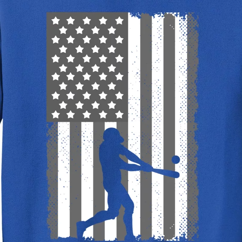 Cool Baseball Usa Player Us American Flag Gift Tall Sweatshirt