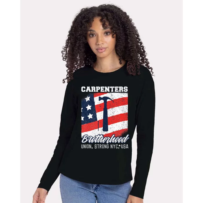 Carpenters Brotherhood Union Strong New York City Womens Cotton Relaxed Long Sleeve T-Shirt