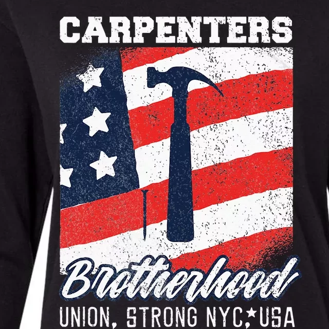 Carpenters Brotherhood Union Strong New York City Womens Cotton Relaxed Long Sleeve T-Shirt