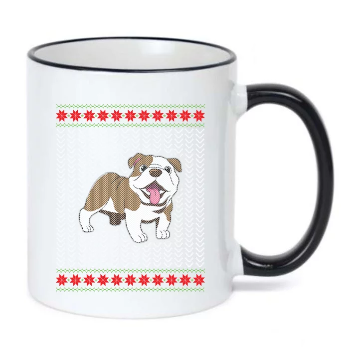 Cute Bulldog Ugly Christmas Funny Gift Design Black Color Changing Mug