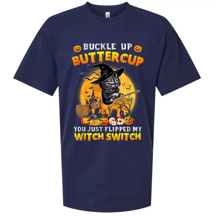 Cat Buckle Up Buttercup You Just Flipped My Witch Switch Sueded Cloud Jersey T-Shirt