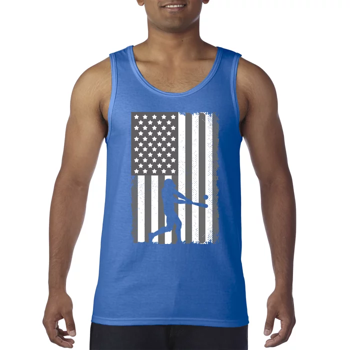 Cool Baseball Usa Player Us American Flag Meaningful Gift Tank Top