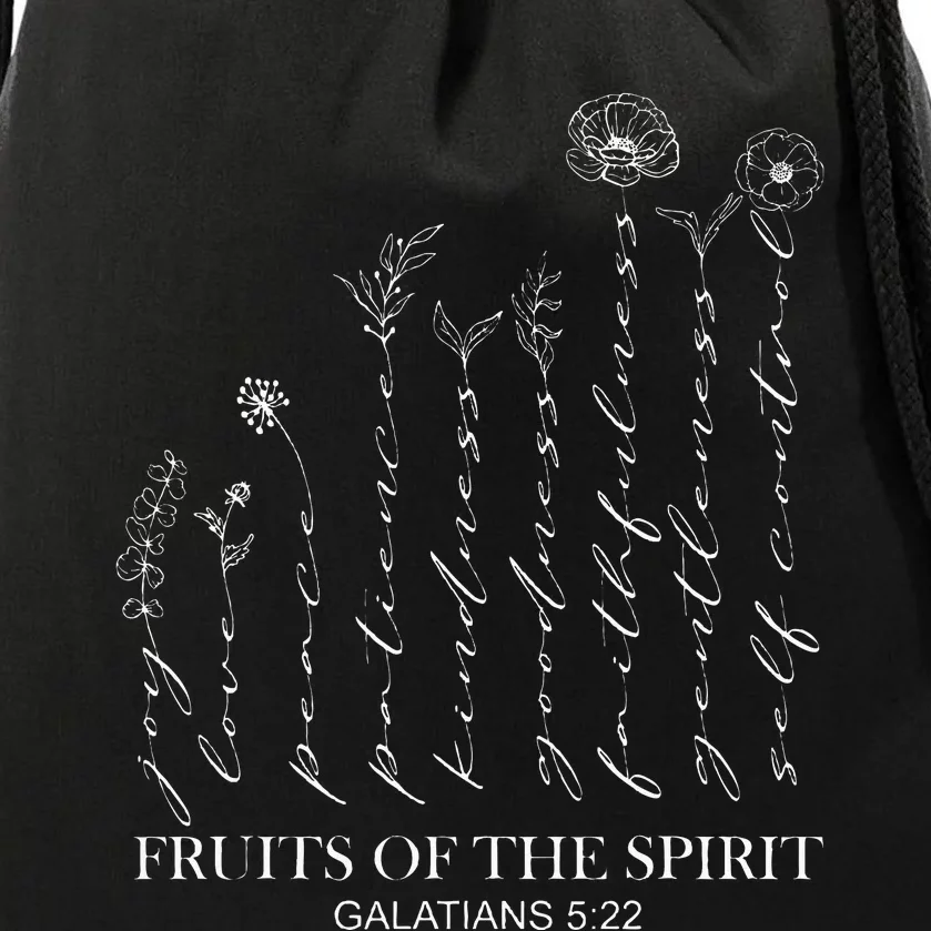 Christian Bible Verse Fruit Of Spirit Galatians 522 Drawstring Bag