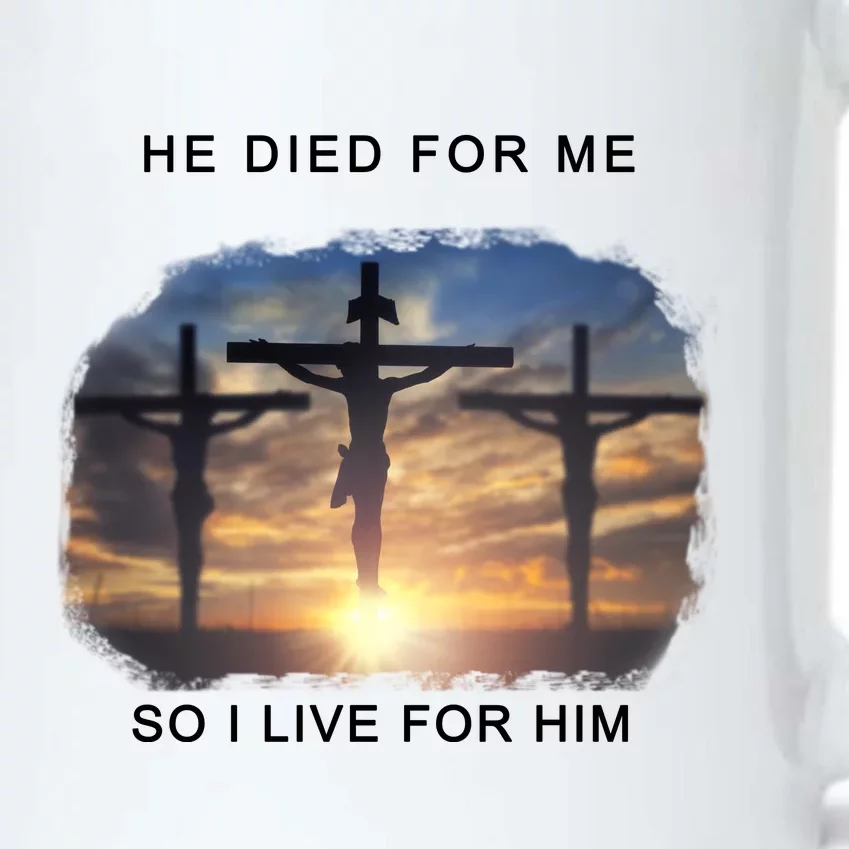 Christian Bible Verse Jesus Died For Me Black Color Changing Mug