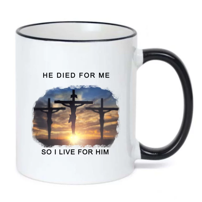 Christian Bible Verse Jesus Died For Me Black Color Changing Mug