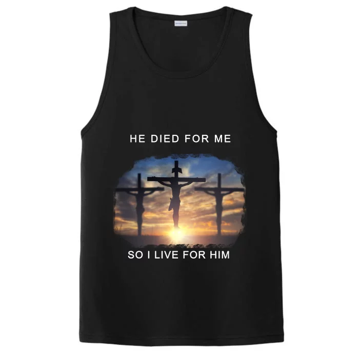 Christian Bible Verse Jesus Died For Me Performance Tank