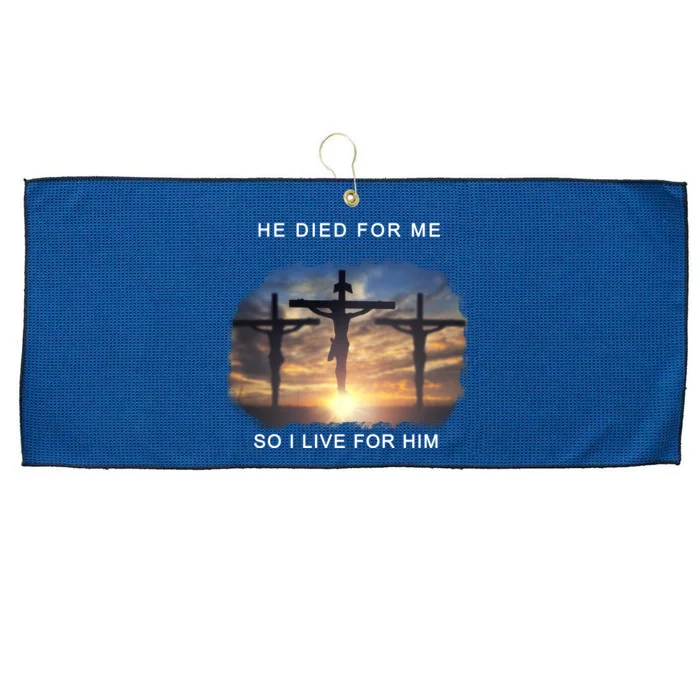 Christian Bible Verse Jesus Died For Me Large Microfiber Waffle Golf Towel