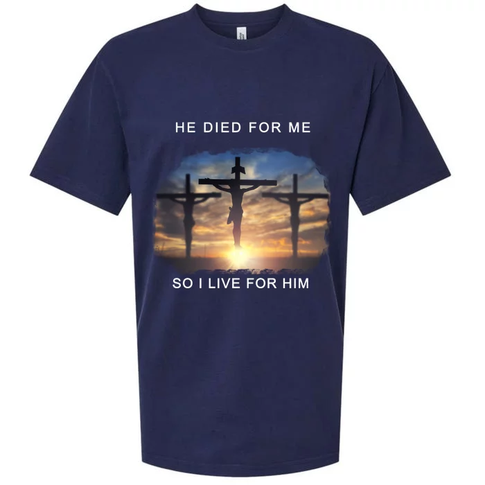 Christian Bible Verse Jesus Died For Me Sueded Cloud Jersey T-Shirt