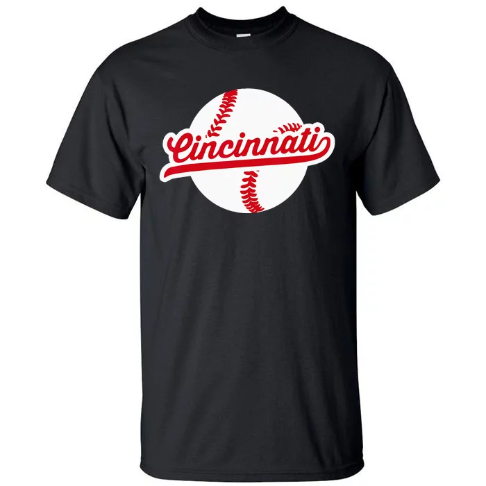 Cincinnati Baseball Vintage Ohio Pride Love City Red Tall T-Shirt