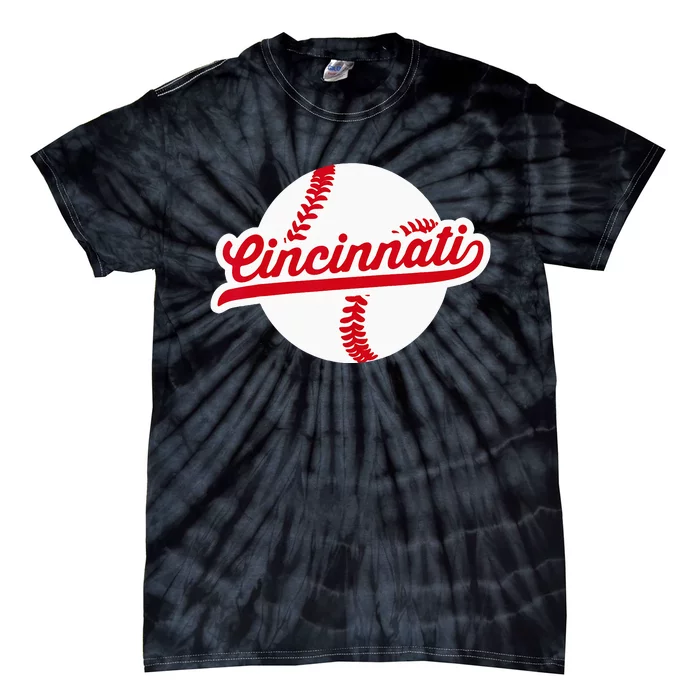 Cincinnati Baseball Vintage Ohio Pride Love City Red Tie-Dye T-Shirt