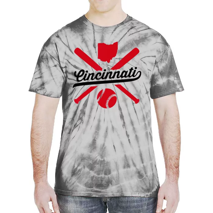 Cincinnati Baseball Vintage Ohio Pride Red Love City Tie-Dye T-Shirt