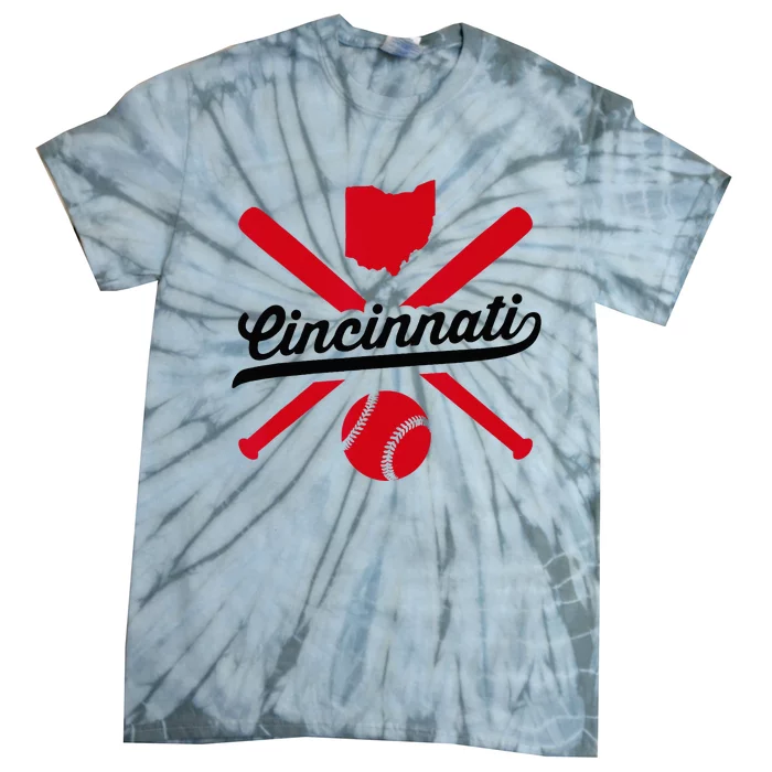 Cincinnati Baseball Vintage Ohio Pride Red Love City Tie-Dye T-Shirt