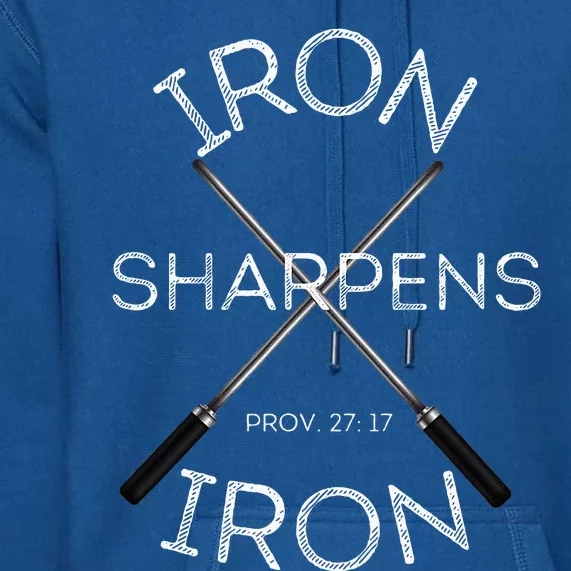 Christian Bible Verse Iron Sharpens Iron Prov 2717 Premium Hoodie