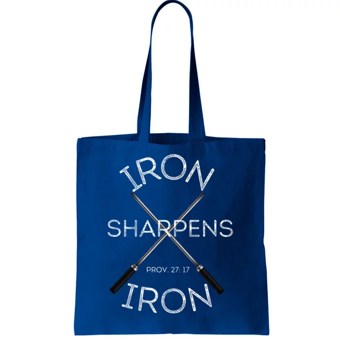 Christian Bible Verse Iron Sharpens Iron Prov 2717 Tote Bag