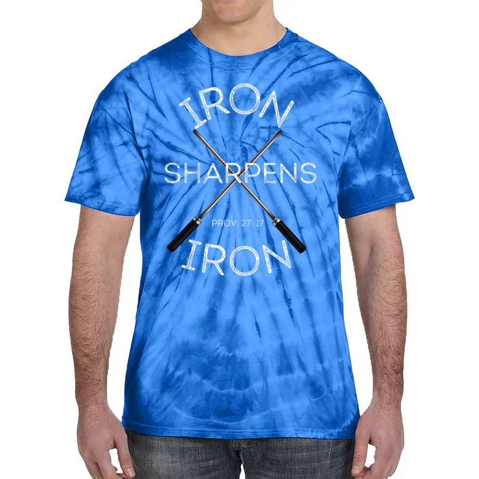 Christian Bible Verse Iron Sharpens Iron Prov 2717 Tie-Dye T-Shirt