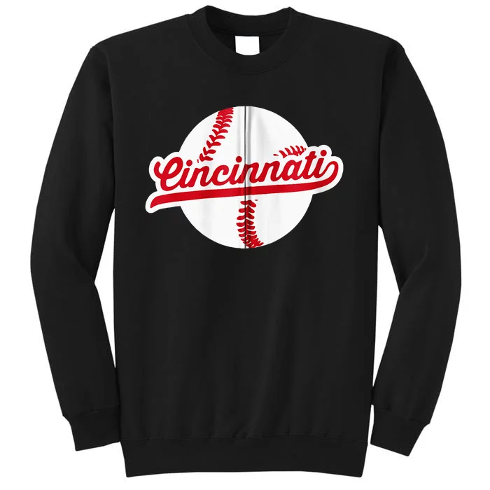 Cincinnati Baseball Vintage Ohio Pride Love City Red Zip Hoodie Tall Sweatshirt