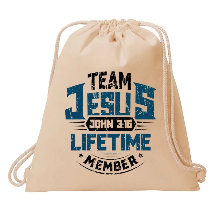 Christian Bible Verse Team Jesus Lifetime Member Scripture Drawstring Bag