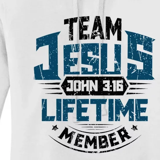 Christian Bible Verse Team Jesus Lifetime Member Scripture Women's Pullover Hoodie