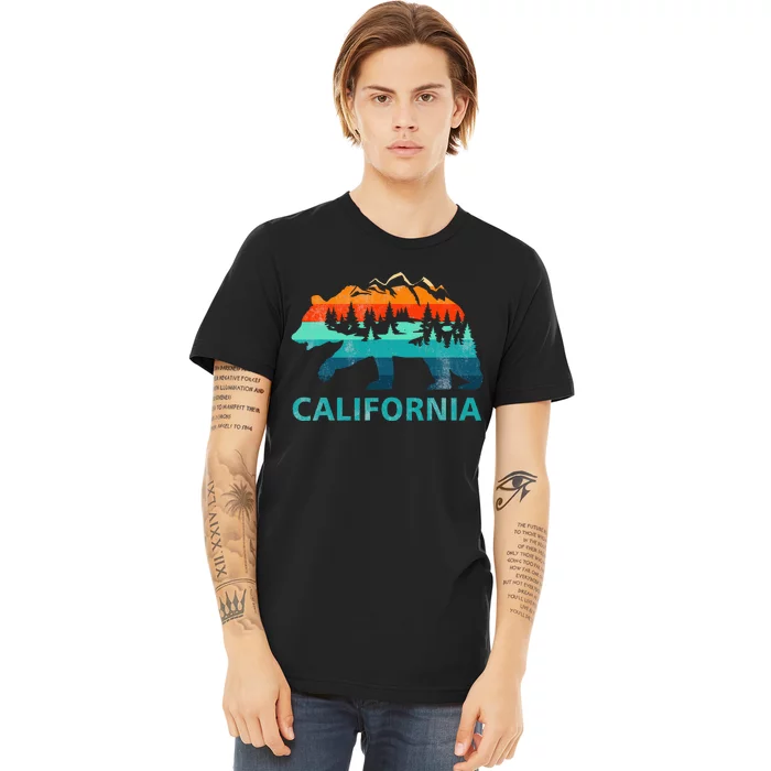 California Bear Vintage Retro Nature Hiking Souvenir Premium T-Shirt