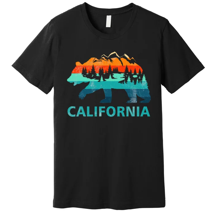 California Bear Vintage Retro Nature Hiking Souvenir Premium T-Shirt