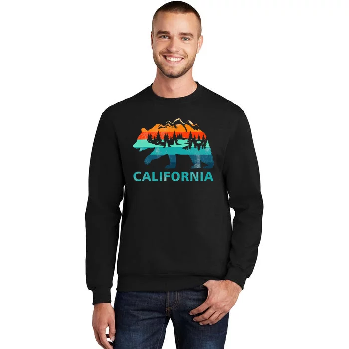 California Bear Vintage Retro Nature Hiking Souvenir Tall Sweatshirt