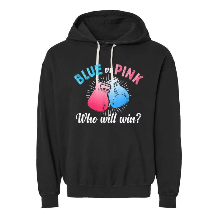 Cute Blue Vs Pink Gender Reveal Party Boxing Boxer Garment-Dyed Fleece Hoodie