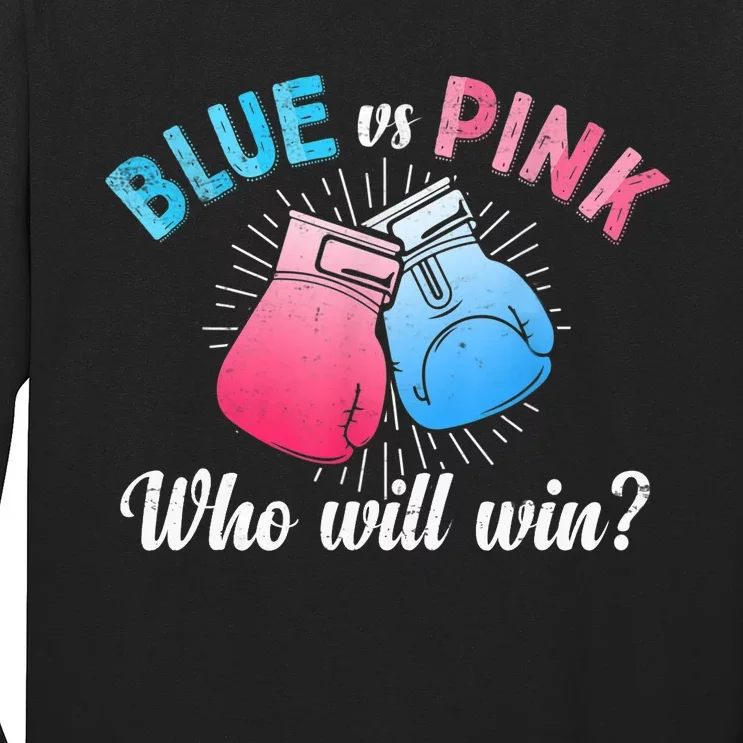 Cute Blue Vs Pink Gender Reveal Party Boxing Boxer Long Sleeve Shirt